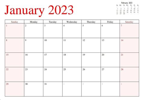 2023 Calendar Blank, Minimalist Printable INSTANT DOWNLOAD - Etsy