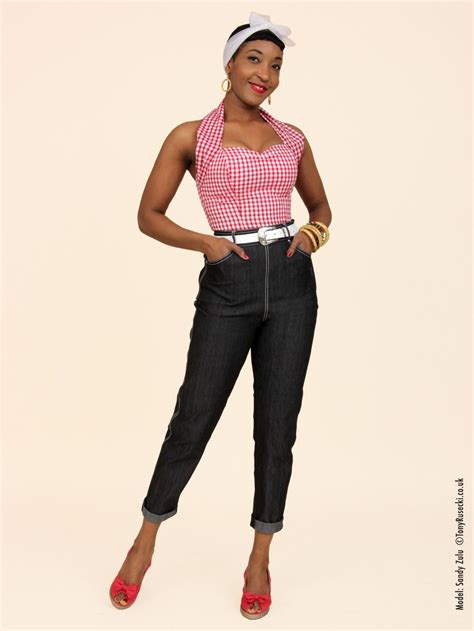 1950s Jeans Black Denim Sock Hop Outfits 50s Outfit Dress Like The 50s