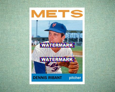 Dennis Ribant New York Mets Custom Baseball Card Style Card That