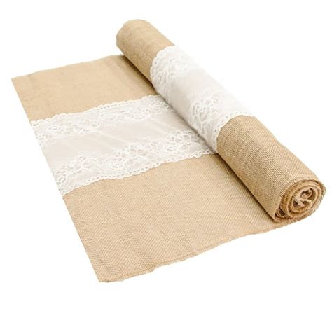 Tischl Ufer Tischband Jute Mit Spitze M X Cm Deko Hochzeit