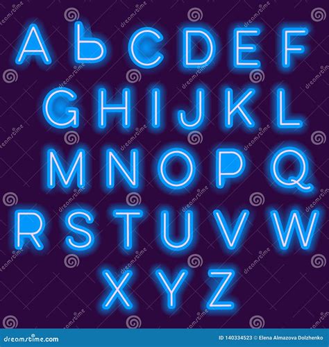 Neon Alphabet Stock Vector Illustration Of Glowing