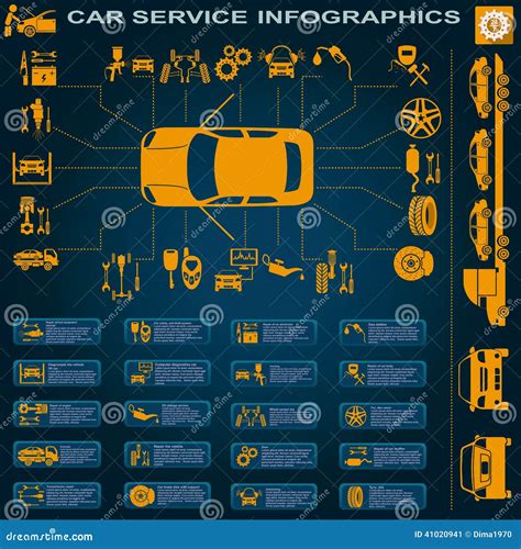 Car Service Repair Infographics Stock Vector Illustration Of