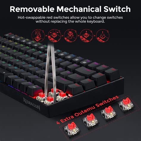 New Redragon K Rgb Phantom Rgb Backlight Mechanical Gaming Keyboard