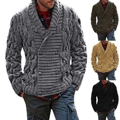 ZOGAA suéteres de punto para hombre de invierno abrigo grueso