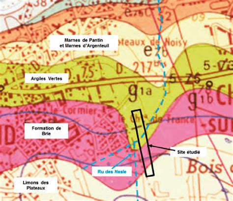 Localisation du site sur l extrait de la carte géologique BRGM