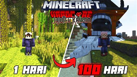 100 Hari Di Minecraft Hardcore Jujutsu Kaisen Youtube