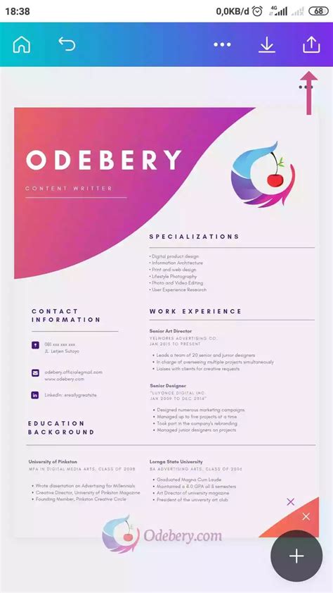 Cara Membuat Resume Curriculum Vitae Di Aplikasi Canva