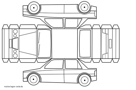 Auto Bastelbogen Vorlage Ausmalbild Kostenlos Herunterladen