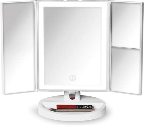 Fancii LED Lighted Vanity Makeup Mirror Rechargeable Trifold Mirror