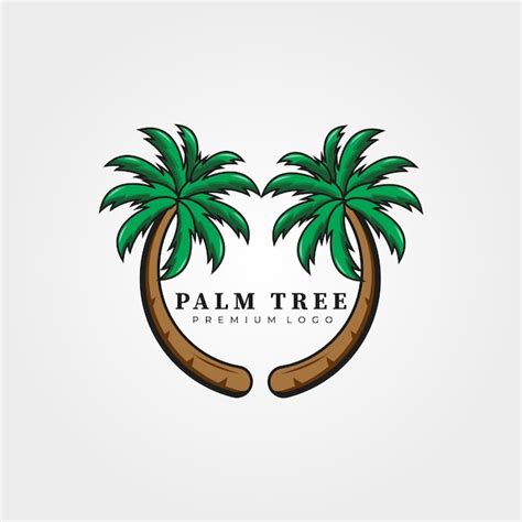 Premium Vector Palm Tree Logo Vector Vintage Illustration Design