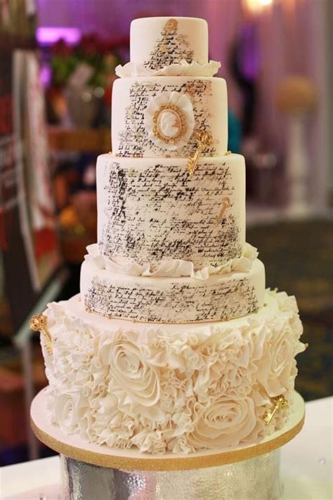 Gold Wedding White And Gold Wedding Cakes 2182524 Weddbook