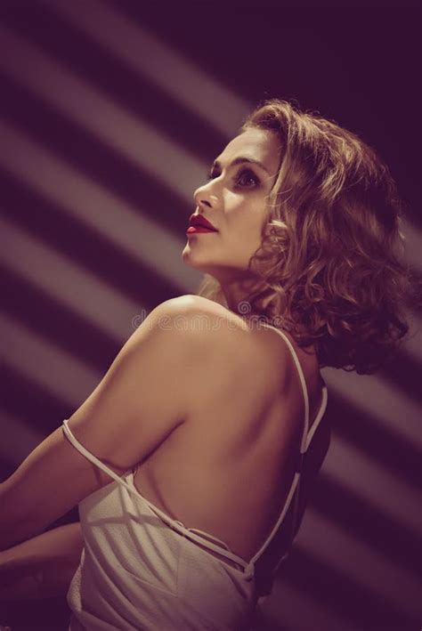 Blonde In Vintage Dress Stock Photo Image Of Blonde 186157816