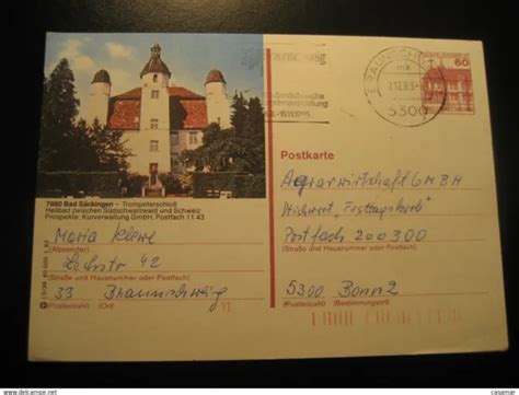 BRAUNSCHWEIG 1983 TO Bonn Cancel Bad Säckingen Postal Stationery Card