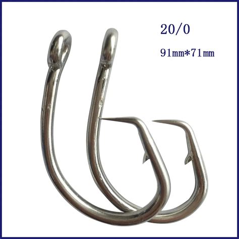 8pcs 20 0 Mustad Tuna Circle Fishing Hook Stainless Steel Tuna Circle