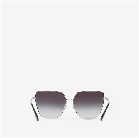 Cat-eye Sunglasses in Black/silver - Women | Burberry® Official