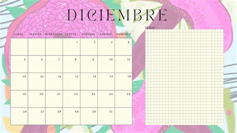 Calendario Diciembre 2022