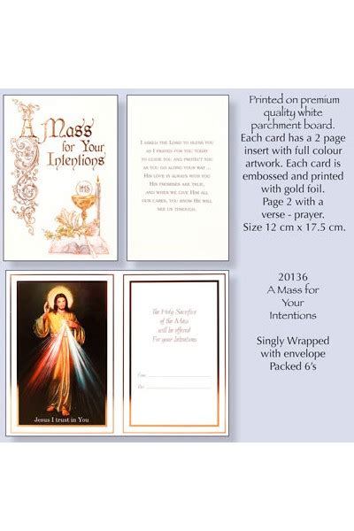 Mass Intentions Card 20136 One For Occasions