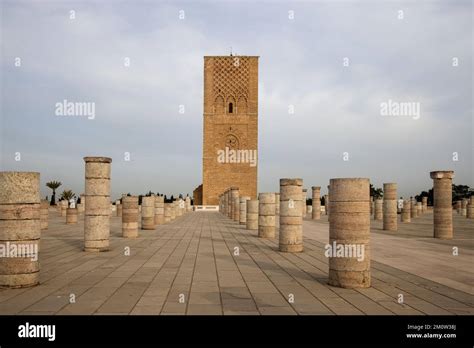 The Hassan Tower Built Around 1200 In Rabat Capital Of Morocco Stock