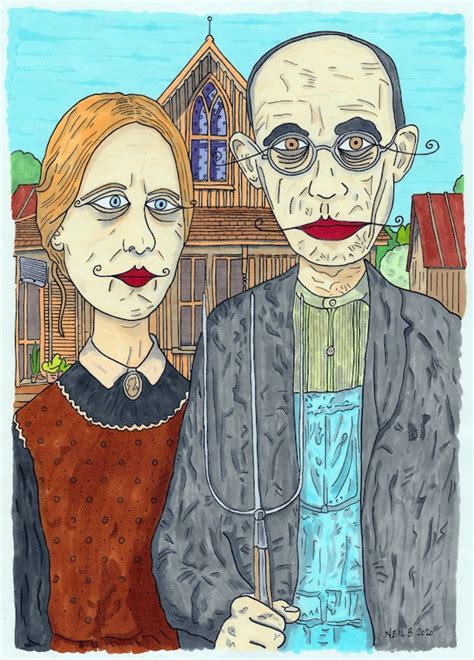 American Gothic Art Print Choice Of 3 Sizes Printed On Etsy