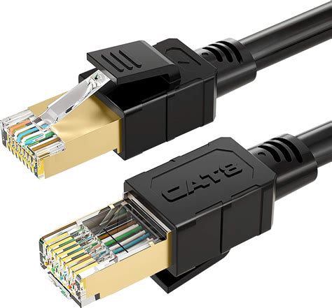 Amazon Cat8ケーブルイーサネットケーブル高速26awg Cat8 Lanネットワークケーブル40gbps、2000mhz、金