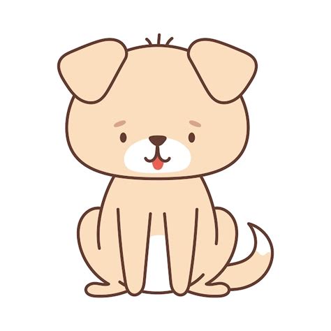Premium Vector | Cute dog in kawaii style cute animals in kawaii style ...