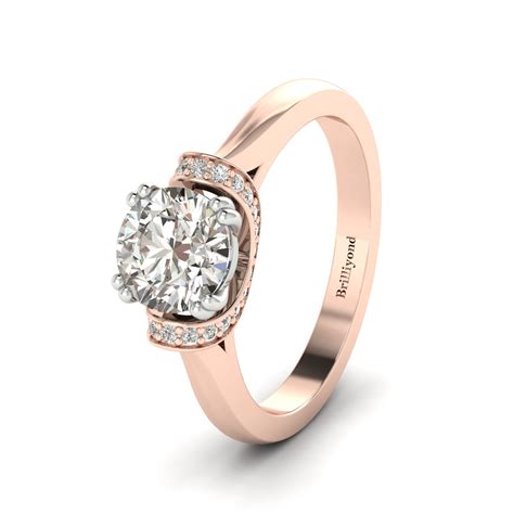 Rose Gold Diamond Passiflora Two Tone Engagement Ring