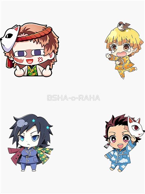 Kimetsu No Yaiba Chibi Pack Sticker For Sale By Bsha O Raha Redbubble