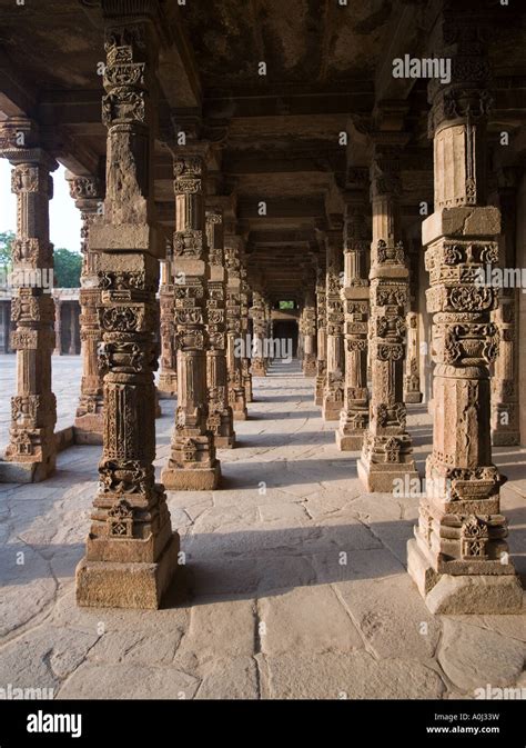 Pillars Within The Alai Darwaza Gateway In The Mehrauli Archaeological