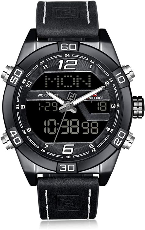 NAVIFORCE Reloj De Pulsera Para Hombre Estilo Militar Correa De Piel