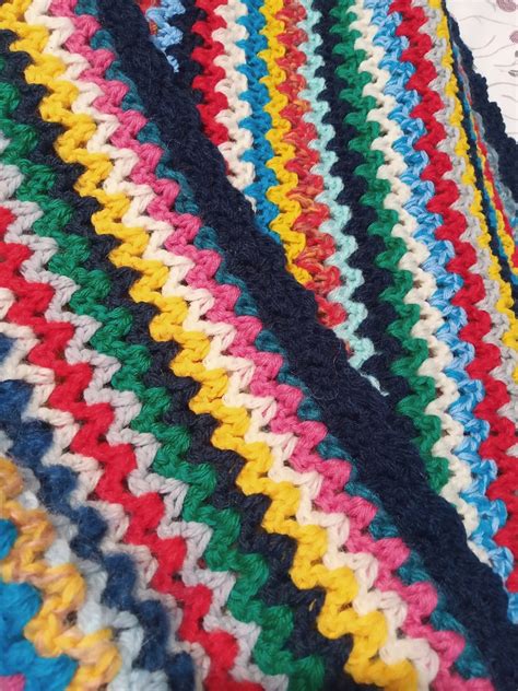 Coperta Lana Uncinetto Multicolore Etsy Italia