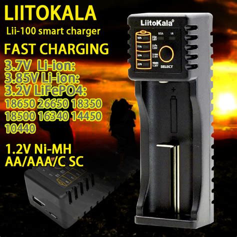 Liitokala Lii 100 Charger 18650 26650 18500 16340 14500 Lithium Ion Ni