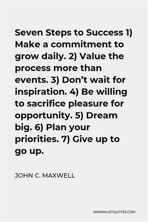 John C Maxwell Quote Seven Steps To Success 1 Make A Commitment To