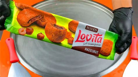 Roshen Lovita Soft Cream Cookies Turn Into Ice Cream Rolls ASMR