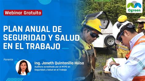 Webinar Plan Anual De Seguridad Y Salud En El Trabajo Youtube