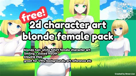 Blonde Anime Girl Character D Art Pack By Straw Lion