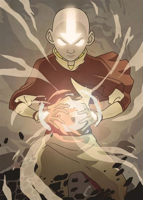 Aang Elements Poster Picture Metal Print Paint By Avatar The Last