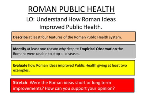 How Did The Romans Improve Public Health Teaching Resources