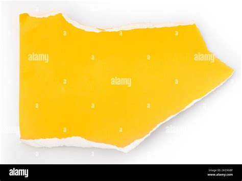 Yellow Scrap Paper With Torn Edge On White Background Stock Photo Alamy