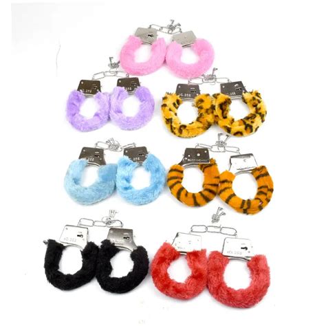 Adult Furry Handcuffs With Keys 368378 Metal Fluffy Handcuffs For Sexy