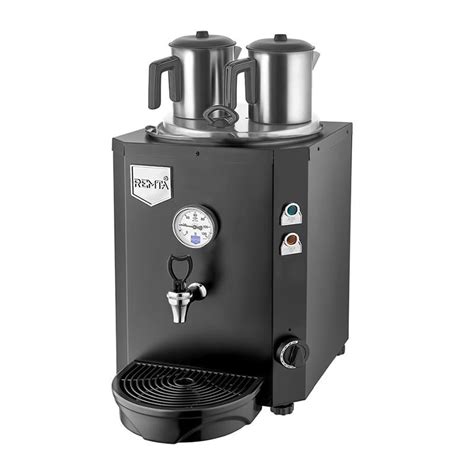 Remta DE12 Jumbo Tea Maker, 2 Teapots, 13 L, Electric, Black