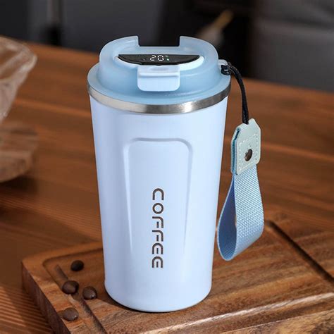 Ml Vacuum Flask Thermos For Hot Drinks Coffee Cup With Handle Flask With Leakproof Lid Keep