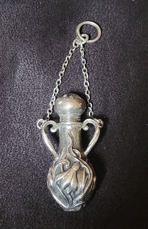 Proantic Pendentif Flacon à Parfum En Argent Art Nouveau