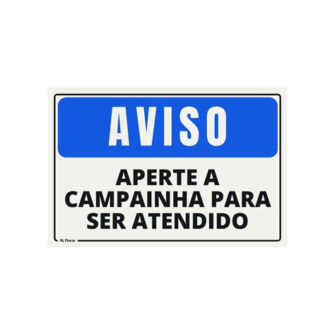 Placa De Sinaliza O Aviso Aperte A Campainha Para Ser Atendido X