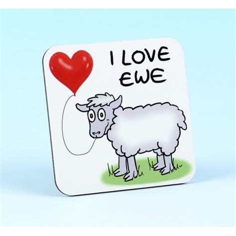 5225 I Love Ewe Coaster Handmade Coaster