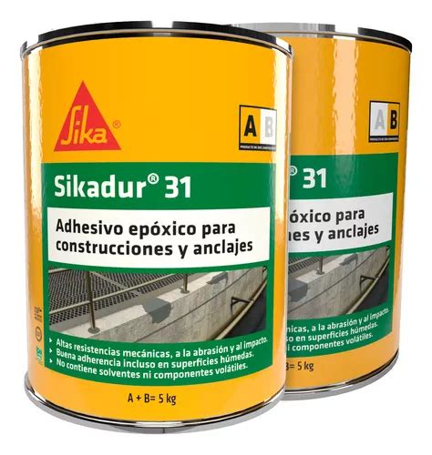 Sika Adhesivo Epoxico Construcciones Anclajes Sikadur 31 5kg Envío Gratis