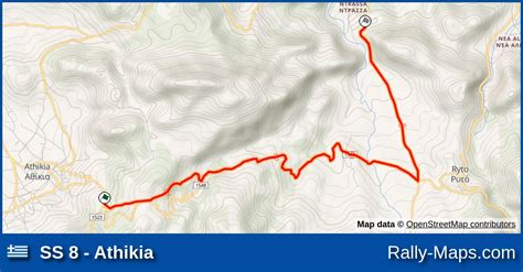 SS 8 Athikia Stage Map Historic Rally Acropolis 2005 EHRC