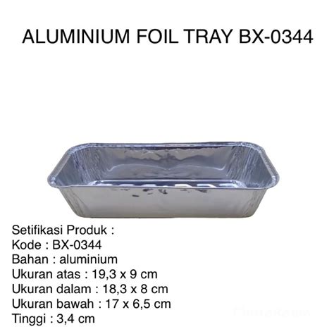 Jual WADAH Alumunium Foil Tray BX 0344 Tanpa Tutup ISI 100PCS