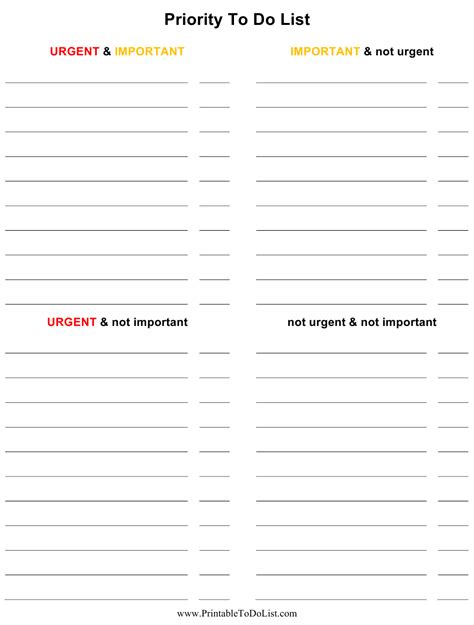 Priority To Do List Template Download Printable PDF Templateroller | To Do List Printable