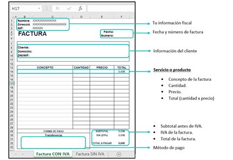 Plantilla de FACTURA en Excel GRATIS con Explicación