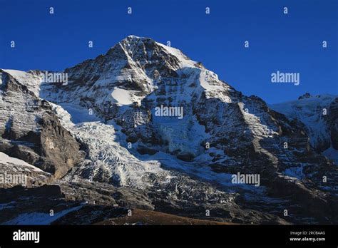 Famous mountain Monch and glacier Stock Photo - Alamy